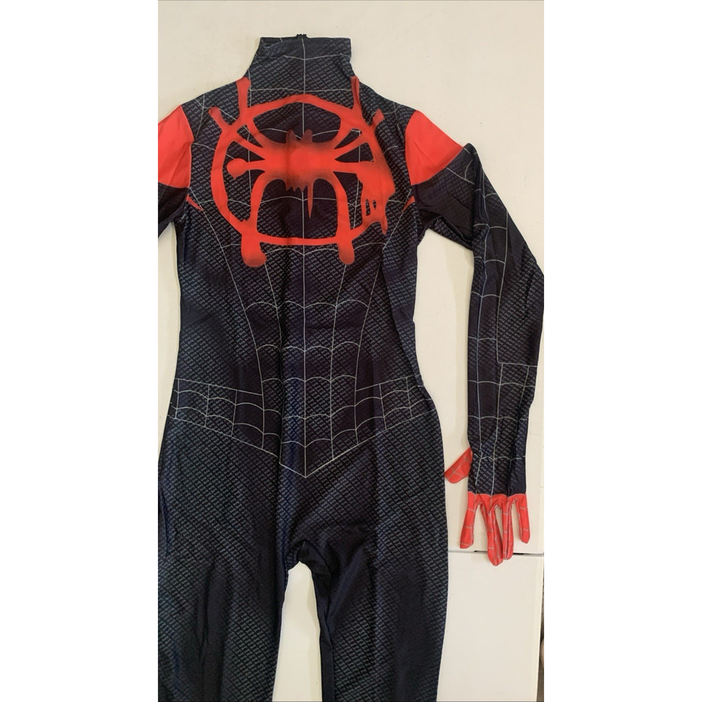 Spiderman Sz L Into the SpiderVerse Miles Morales Jumpsuit Adult Cosplay Costume - Picture 10 of 16